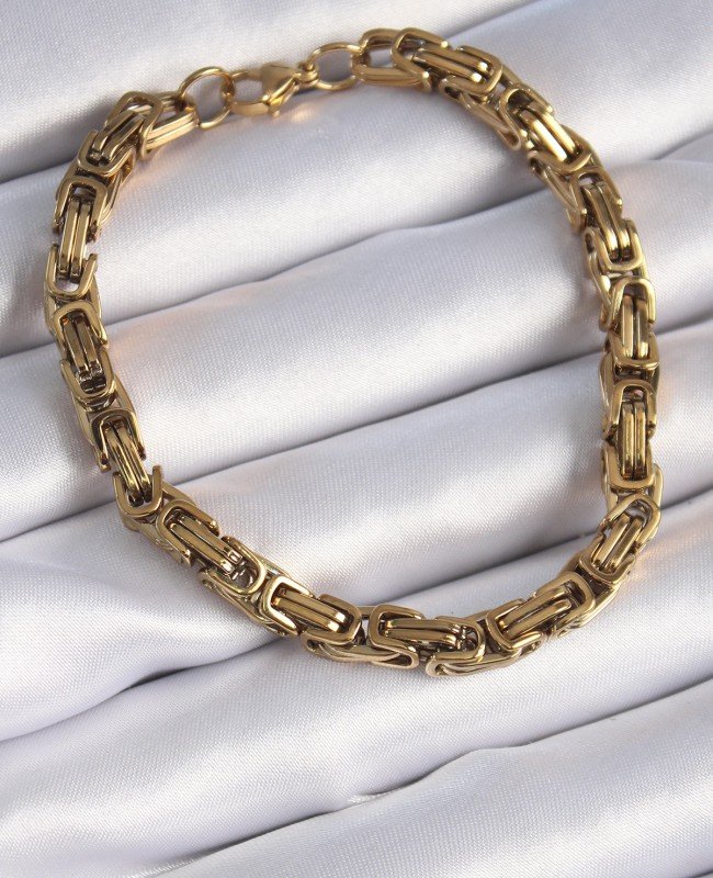 316L Çelik Gold Renk Kral Zincir Model Erkek Bileklik 316L Çelik Gold Renk Kral Zincir Model Erkek Bileklik