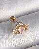 316L Çelik Gold Renk Pembe Mineli Kalp Zirkon Taş Detay Tragus Piercing 316L Çelik Gold Renk Pembe Mineli Kalp Zirkon Taş Detay Tragus Piercing