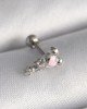 316L Çelik Gümüş Renk Zirkon Taş Detay Pembe Kalp İşleme Tragus Piercing 316L Çelik Gümüş Renk Zirkon Taş Detay Pembe Kalp İşleme Tragus Piercing