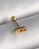 316L Çelik Gold Renk Turuncu Zirkon Taşlı Tragus Piercing