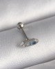 316L Çelik Gümüş Renk Mavi Zirkon Taşlı Tragus Piercing
