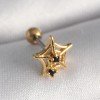 316L Çelik Gold Renk Siyah Zirkon Taş Detay Örümcek Ağ Model Tragus Piercing 316L Çelik Gold Renk Siyah Zirkon Taş Detay Örümcek Ağ Model Tragus Piercing