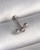 316L Çelik Gümüş Renk Zirkon Taşlı Tragus Piercing