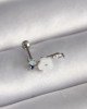 316L Çelik Gümüş Renk Zirkon Taş Detay Beyaz Çiçek Model Tragus Piercing