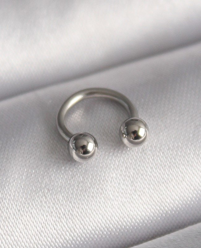 316L Çelik Gümüş Renk Halka Model Topçuk Piercing