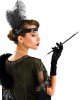 1920'ler Gatsby Aksesuar Seti – Siyah Charleston Saç Bandı & Sigaralık