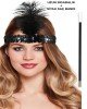 1920'ler Gatsby Aksesuar Seti – Siyah Charleston Saç Bandı & Sigaralık