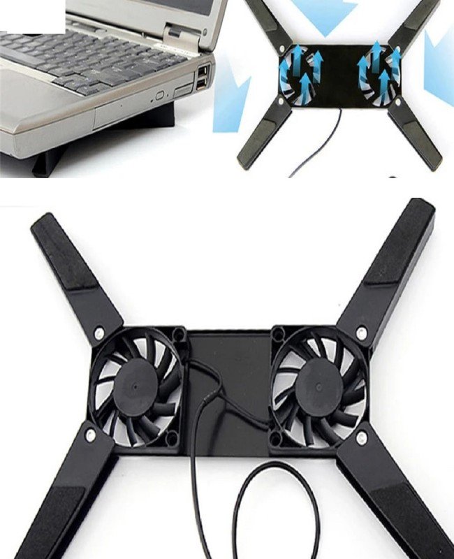 2 Fanlı Notebook Soğutucu Portatif Katlanabilir Laptop Soğutucu Fan Usbli Stand Bilgisayar Fanı