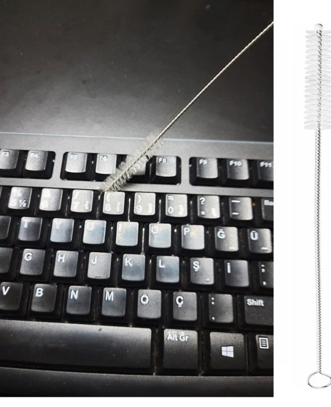 3 Lü Pratik Fırça  Esnek Bükülebilir Klavye Mouse Arası Temizlik Fırçası