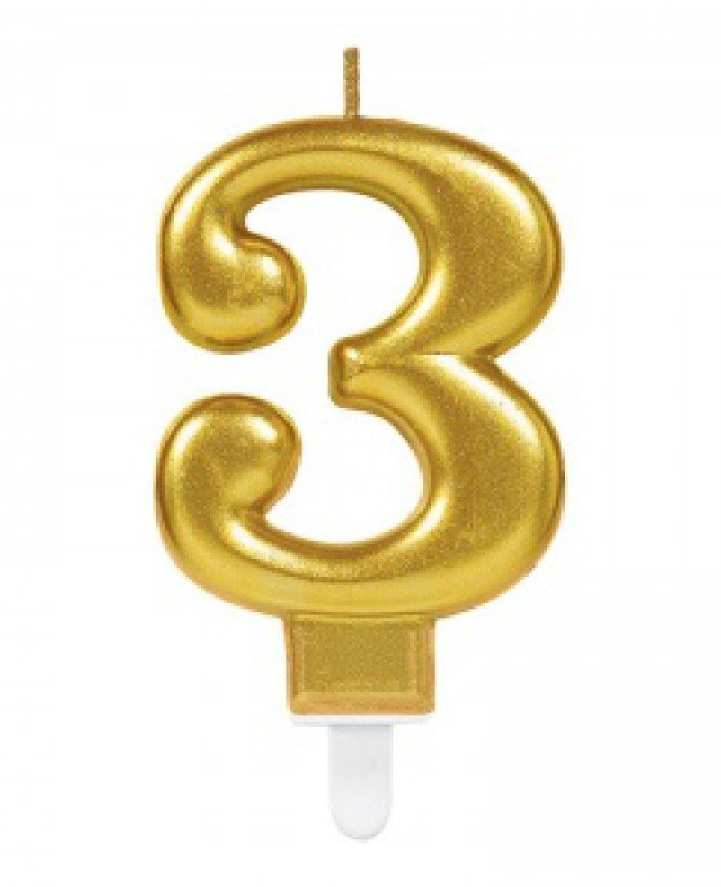 3 Rakam Mum Gold Renk