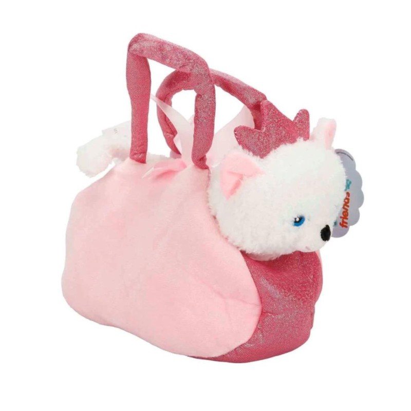 4775 Peluş Kedi Köpek Taşıma Çantalı 20 Cm -Sunman
