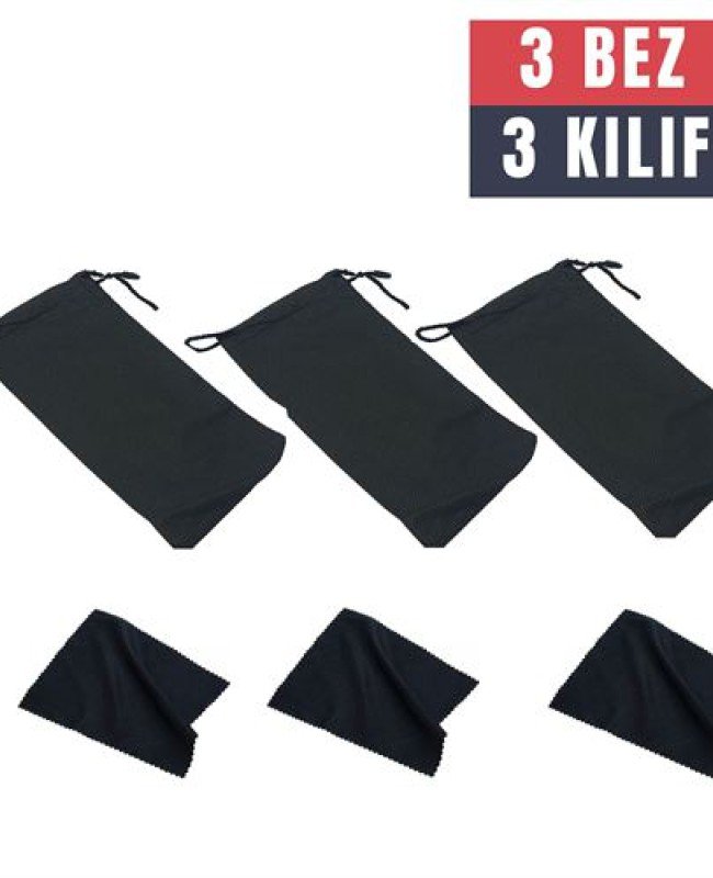 3 Adet Gözlük Kılıfı + Bez Seti 3 Adet Gözlük Kılıfı + Bez Seti