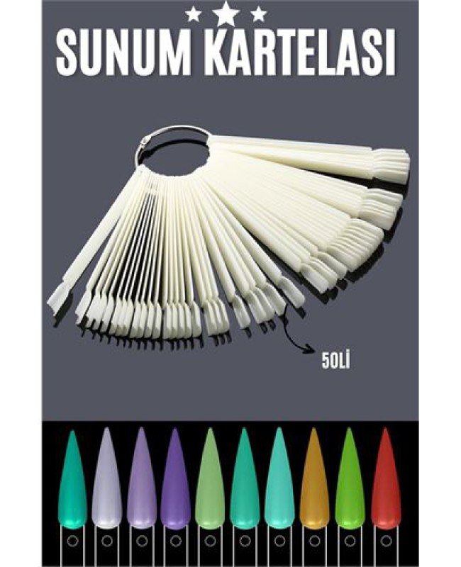 BEYAZ Protez Jel Tırnak Eğitim ve Sunum Kartelası BEYAZ Protez Jel Tırnak Eğitim ve Sunum Kartelası