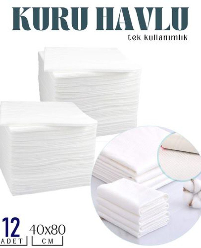 Tek Kullanımlık Kuru Havlu Çok Amaçlı 40X80 CM 12 Adet Tek Kullanımlık Kuru Havlu Çok Amaçlı 40X80 CM 12 Adet