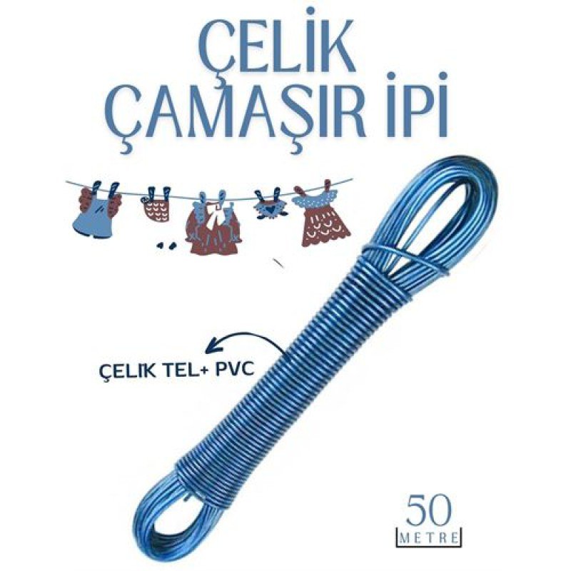 50 Mt Çelik Çamaşır İpi