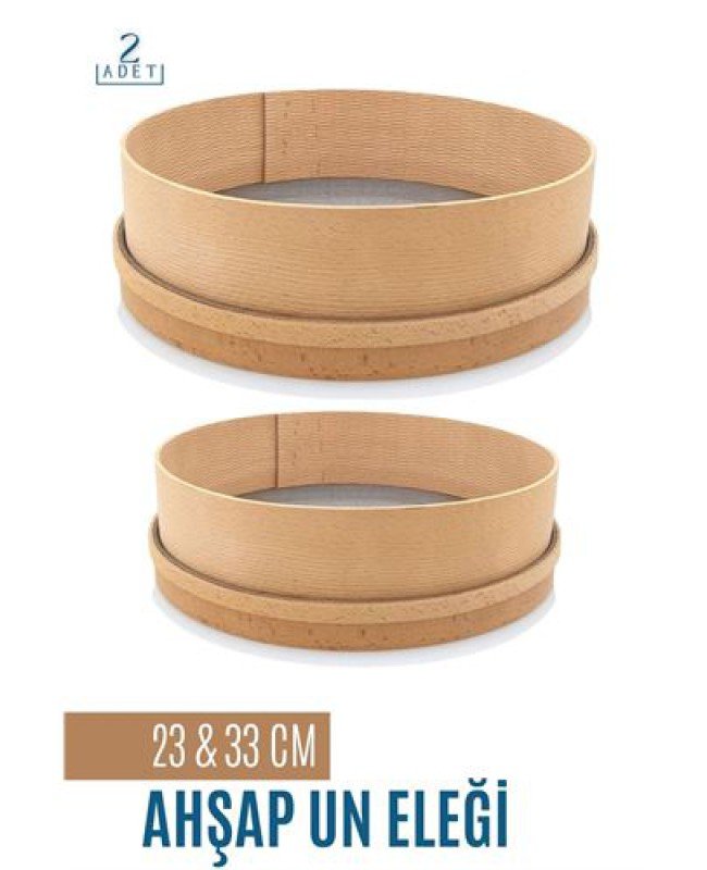 Ahşap Un Eleği 23 Ve 33 CM 2 Li Set