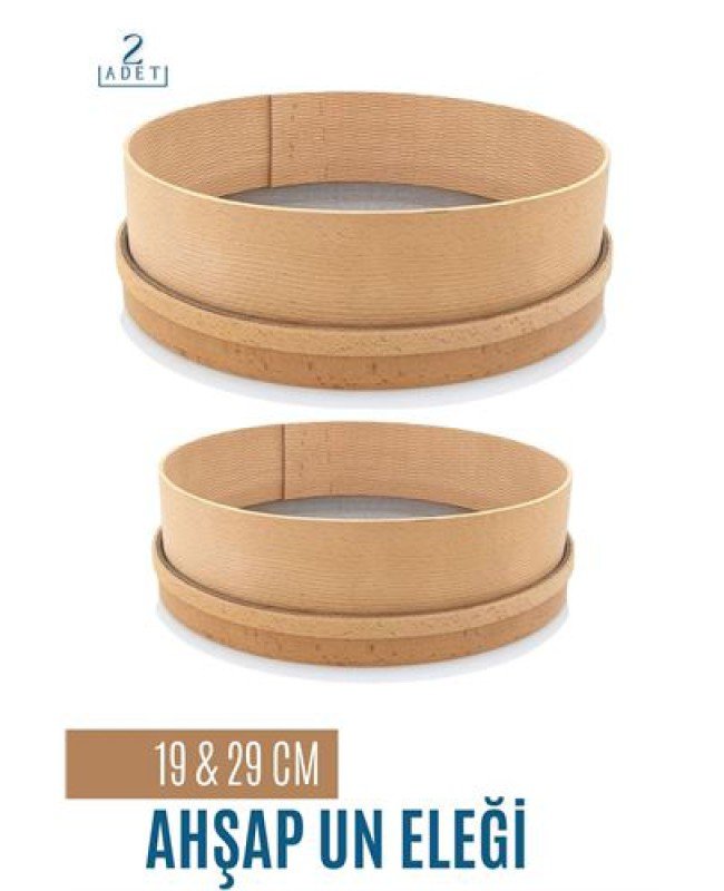 Ahşap Un Eleği 19 Ve 29 CM 2 Li Set