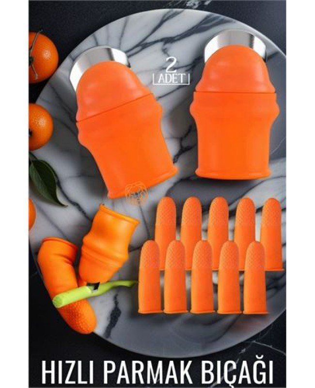 Hızlı Parmak Bıçağı Başparmak Sebze Kesici 2 Li Set Hızlı Parmak Bıçağı Başparmak Sebze Kesici 2 Li Set