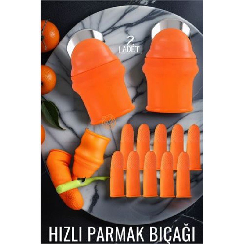 Hızlı Parmak Bıçağı Başparmak Sebze Kesici 2 li set Hızlı Parmak Bıçağı Başparmak Sebze Kesici 2 li set