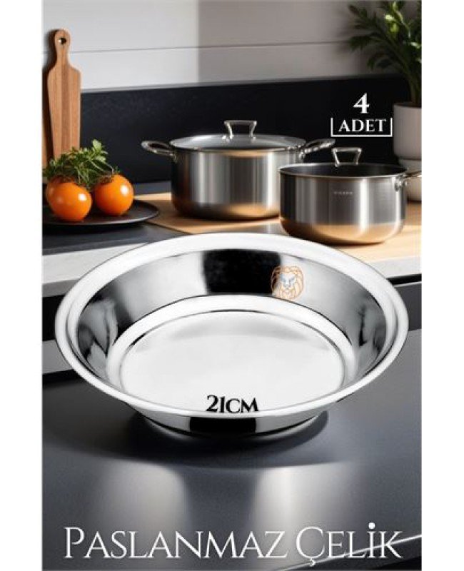 21 cm 4 LÜ Tabak Seti Paslanmaz Çelik B.Caprio Design