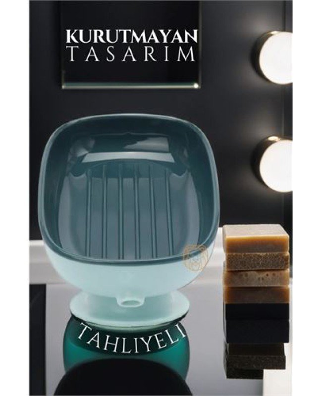 19 Vantuzlu Tahliyeli Sabunluk Kurutmayan Tasarım