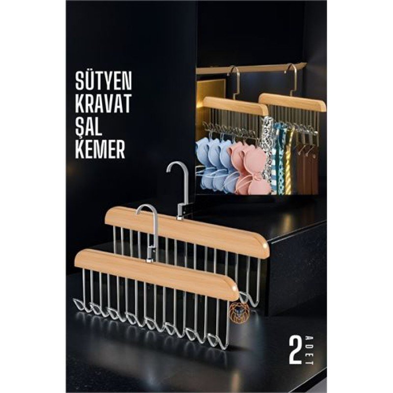 Dolap İçi Askı 2 Adet Sütyen Şal Kravat Kemer Çanta Dolap İçi Askı 2 Adet Sütyen Şal Kravat Kemer Çanta