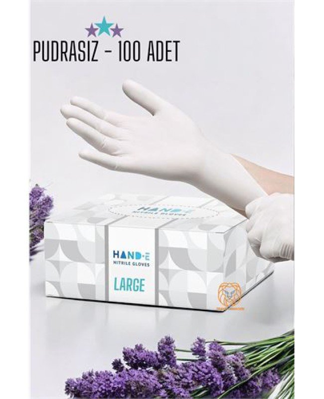 Kuaför Eldiven Güzellik Salonu Berber Dövme Eldiveni LARGE BEYAZ 100 ADET