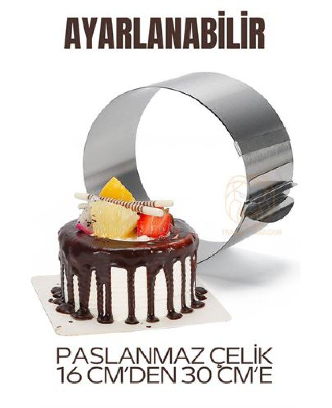 Ayarlanabilir Kek Kalıbı 16 Dan 30 Cm E Paslanmaz Çelik