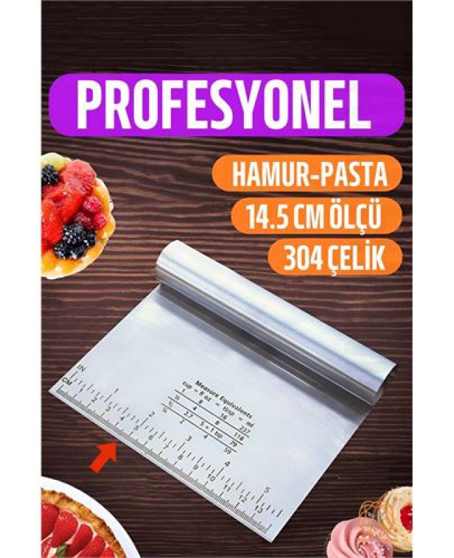 Hamur Kesici Spatula Profesyonel 304 Paslanmaz Çelik