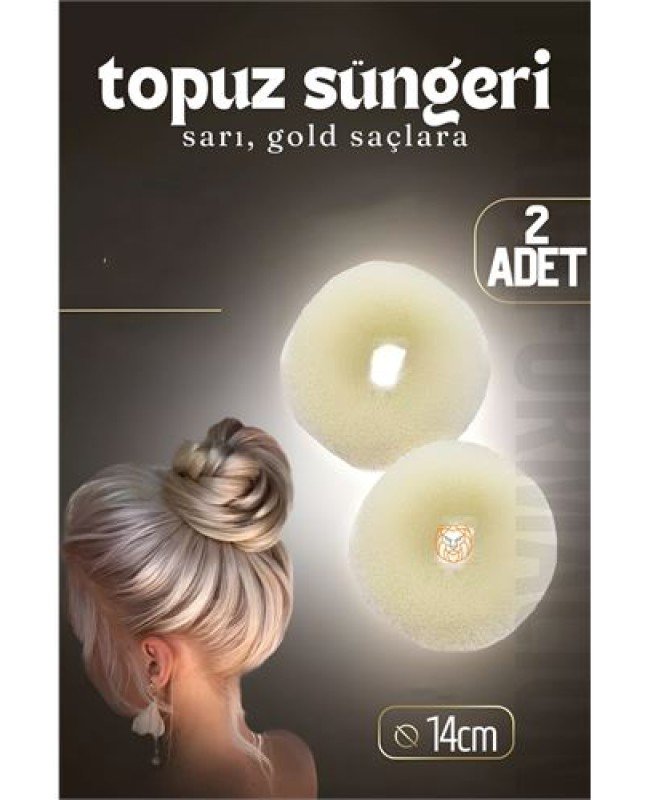 Gold Saç Topuz Süngeri 2 ADET 14 CM Çap 6 cm Kalınlık
