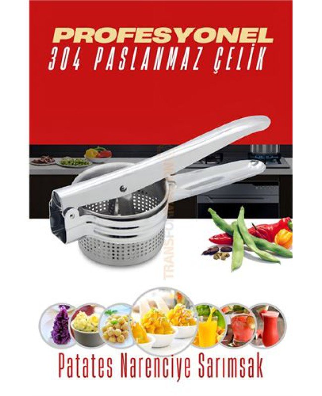 Patates Ezici 304 Paslanmaz Çelik Narenciye Sıkacağı Sebze Presi