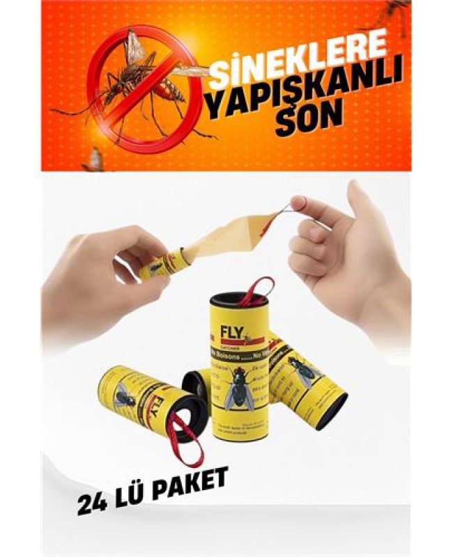 Yapışkanlı Sinek Şeridi Sinek Kapanı 24 ADET