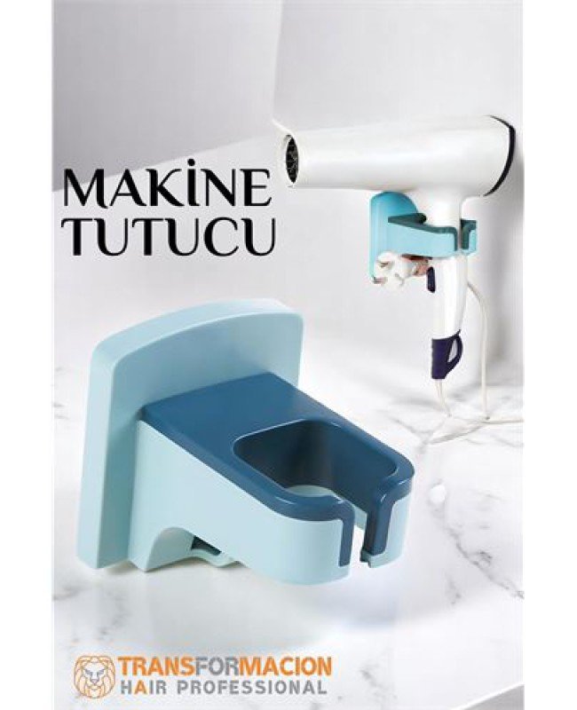 Saç Kurutma Makinesi Tutucu Pratik Yapışma MAVİ Saç Kurutma Makinesi Tutucu Pratik Yapışma MAVİ