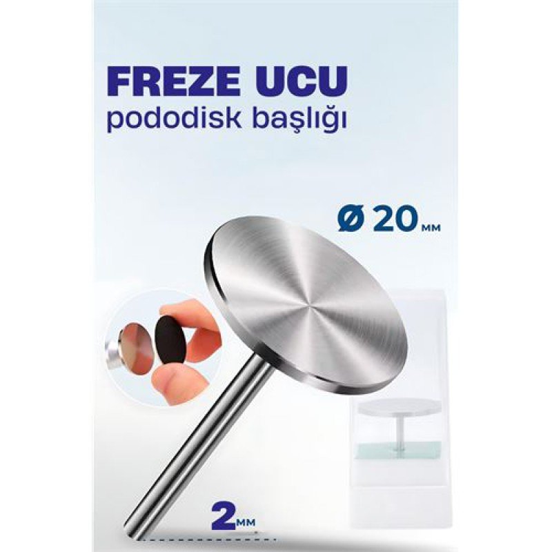 20 mm Pododisk Başlığı - Pododisk Freze Ucu Profesyonel Paslanmaz Çelik