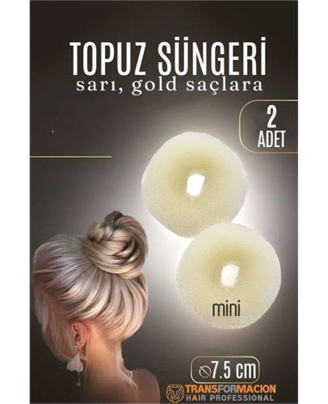 GOLD Mini Saç Topuz Süngeri  2 ADET 7.5 CM Çap 3 cm Kalınlık