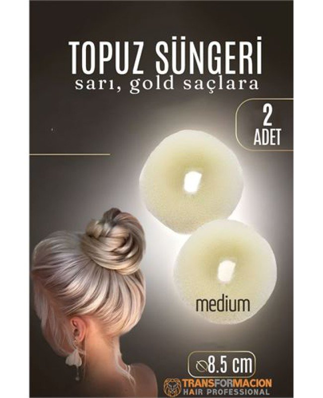 GOLD Mini Saç Topuz Süngeri  2 ADET 8.5 CM Çap 3.5 cm Kalınlık