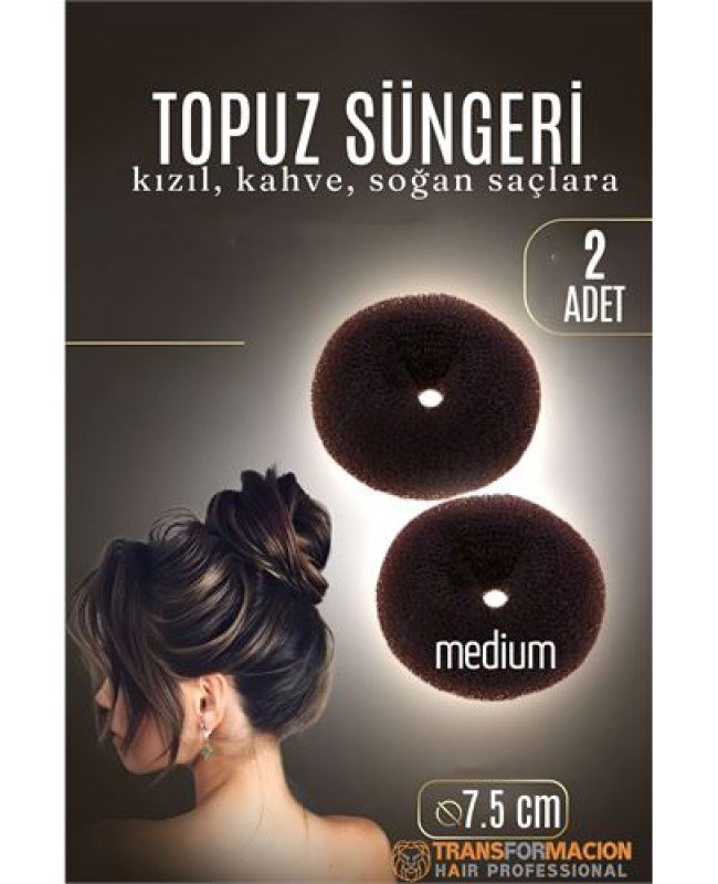 KAHVE Mini Saç Topuz Süngeri 2 ADET 7.5 CM Çap 3 cm Kalınlık KAHVE Mini Saç Topuz Süngeri 2 ADET 7.5 CM Çap 3 cm Kalınlık
