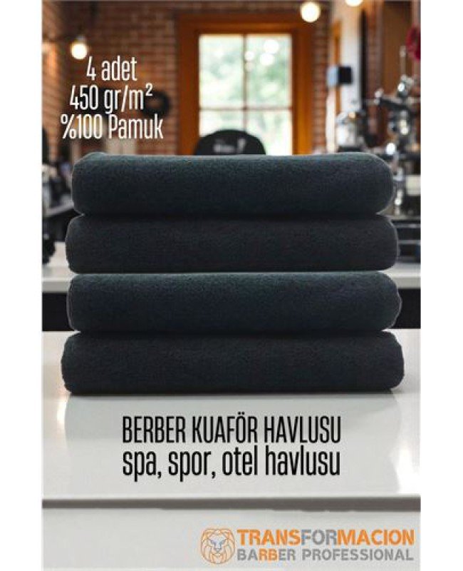 Kuaför Berber Havlusu 4 ADET Pamuk Berber Havlusu 50x90 Siyah Kuaför Berber Havlusu 4 ADET Pamuk Berber Havlusu 50x90 Siyah