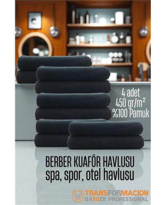 Kuaför Berber Havlusu 10 ADET Pamuk Berber Havlusu 50x90 Siyah