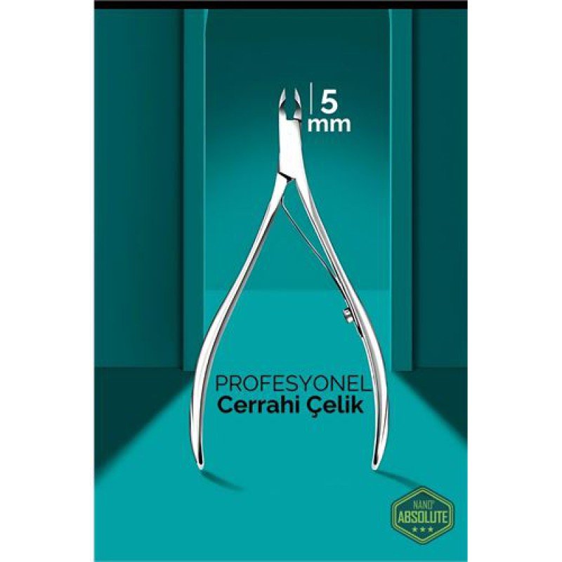 5 mm Manikür Pedikür Makası - Et Makası - Kütikül Temizleyici Pens Profesyonel Cerrahi Çelik