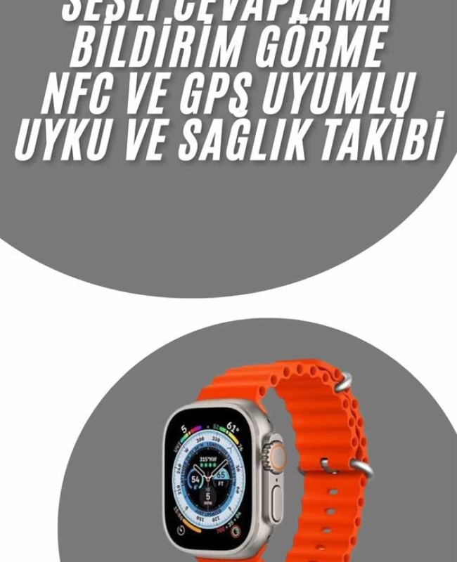 Akıllı Saat Android ve İOS Uyumlu 49 MM NFC Özelliği GPS Takibi