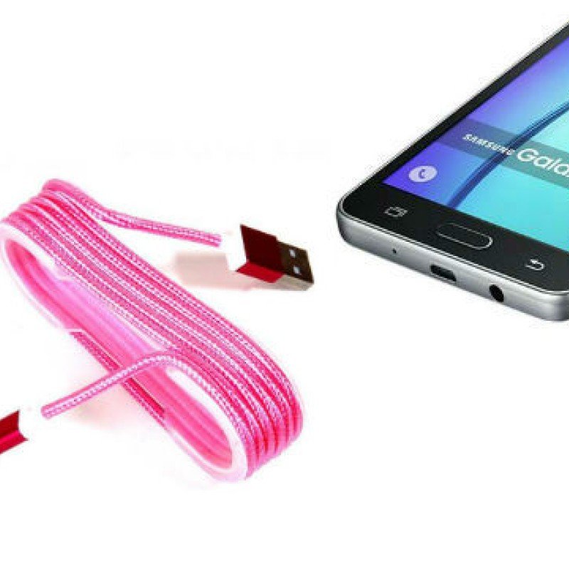Android Örgü Şeklinde Renkli Çelik Şarj Data Kablosu - Pembe Android Örgü Şeklinde Renkli Çelik Şarj Data Kablosu - Pembe