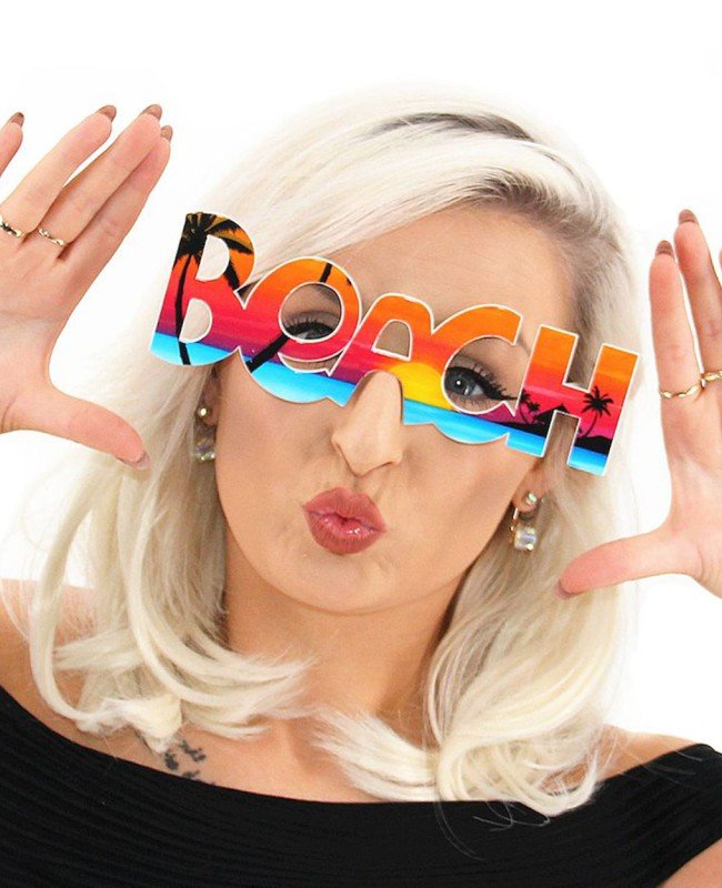 Beach Yazılı Parti Gözlüğü