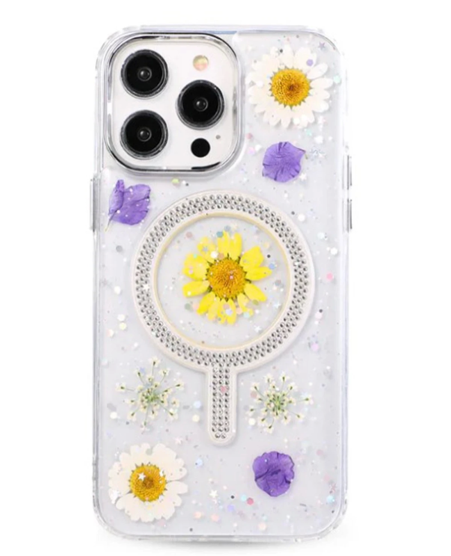 BFS iPhone 14 Pro Max Flower Magsafe Kapak - Sarı-TB76399 BFS iPhone 14 Pro Max Flower Magsafe Kapak - Sarı-TB76399