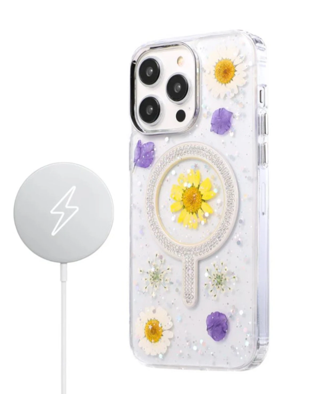 BFS iPhone 14 Pro Max Flower Magsafe Kapak - Sarı-TB76399 BFS iPhone 14 Pro Max Flower Magsafe Kapak - Sarı-TB76399