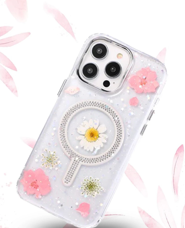 BFS iPhone 14 Pro Max Flower Magsafe Kapak - Sarı-TB76399 BFS iPhone 14 Pro Max Flower Magsafe Kapak - Sarı-TB76399