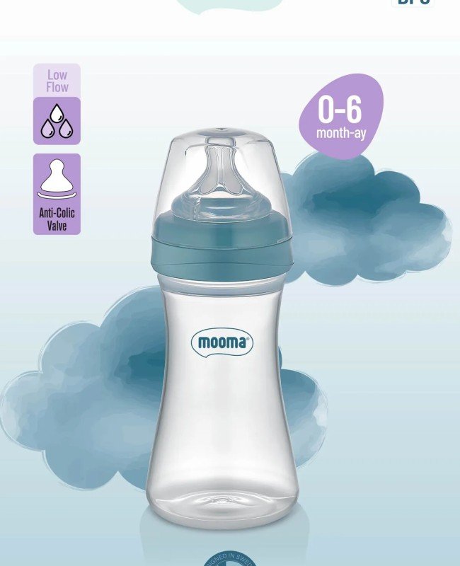 Biberon Anti Kolik Biberon 250 ml Kapaklı Biberon 0 - 6 Ay (Yavaş Akış)