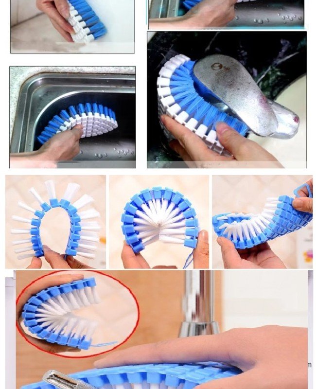Bükülebilir  Esnek Kenar Köşe Lavabo Temizleme Fırçası Banyo Mutfak Fırçası