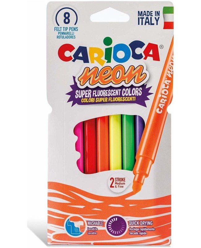 Carioca Fosforlu Yıkanabilir Keçeli Boya Kalemi 8'Li Carioca Fosforlu Yıkanabilir Keçeli Boya Kalemi 8'Li
