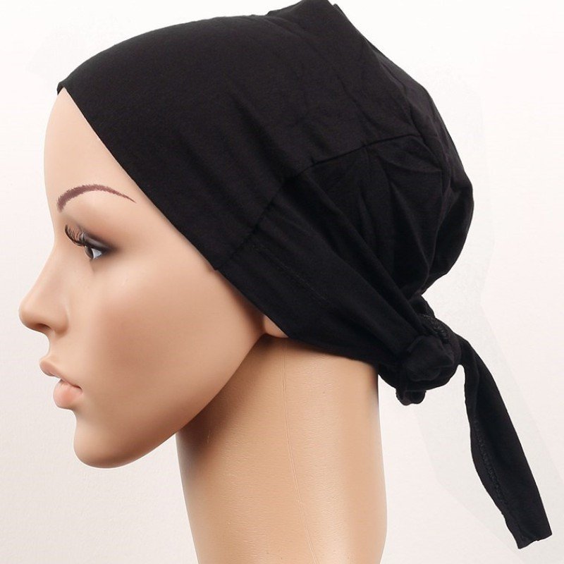 Dikişsiz Bağlamalı Tesettür Bone - Bağlamalı Bandana